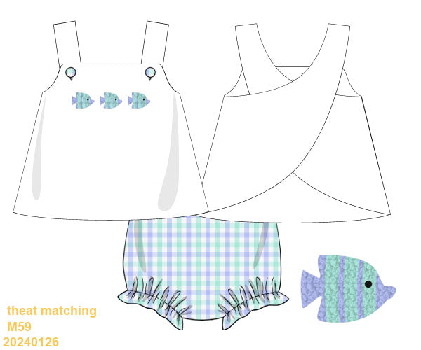 French Knot Fish Bloomer Set